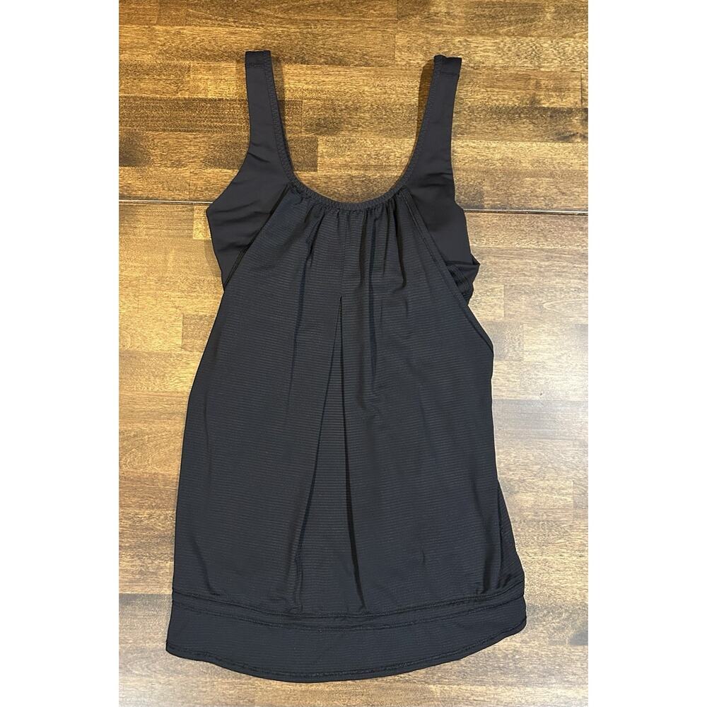 Lululemon Run Back On Track Tank Top Black Drawstring Exercise Lulu